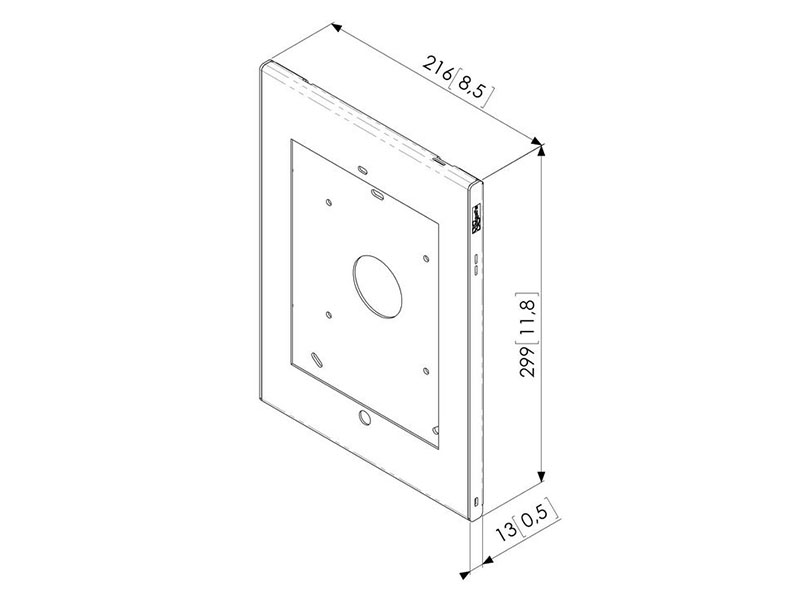 Vogels PTS 1214 Schutzgehäuse für iPad Air (Hometaste verborgen) Maße