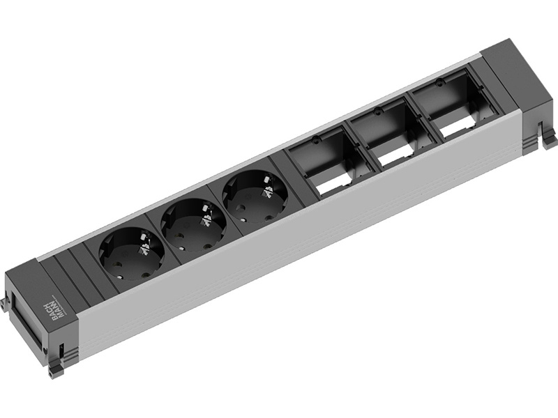 Bachmann Power Frame 3-fach 1x Steckdose 2x Custom Module (916.001)