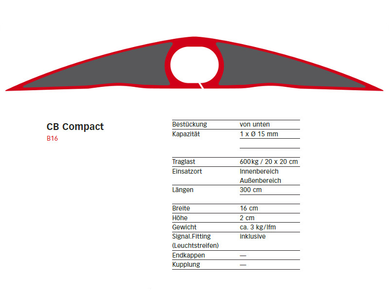 Serpa Kabelbrücke B16 300 cm, dunkelgrau Querschnitt