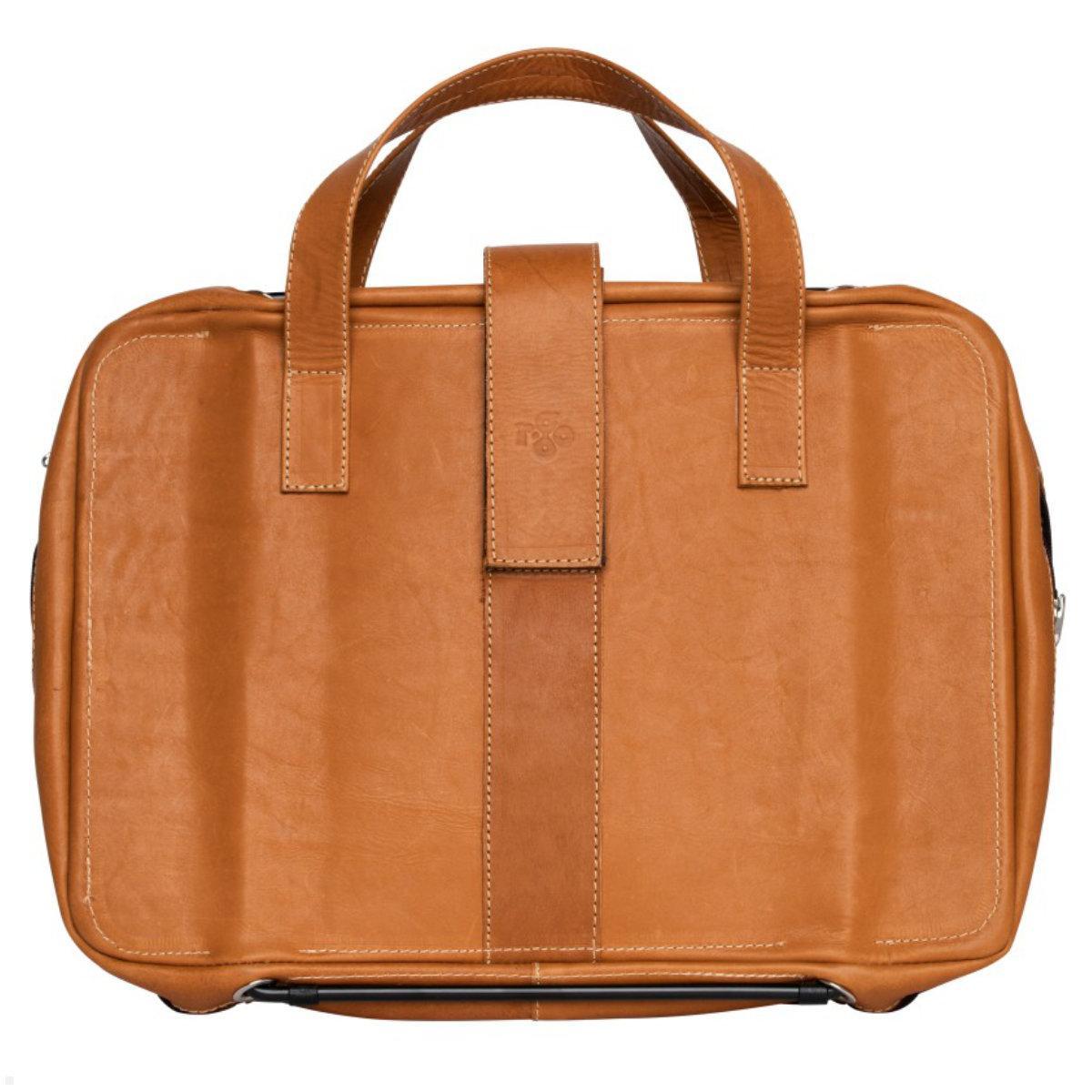 R-Go Viva Laptoptasche mit höhenverstellbarem Laptop Ständer, braun, Vorderseite