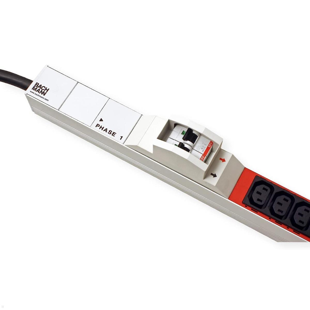 Bachmann IT PDU Vertikal Steckdosenleiste 24xC13 6xC19 6xLS ALU 1HE (800.2338), Phase 1