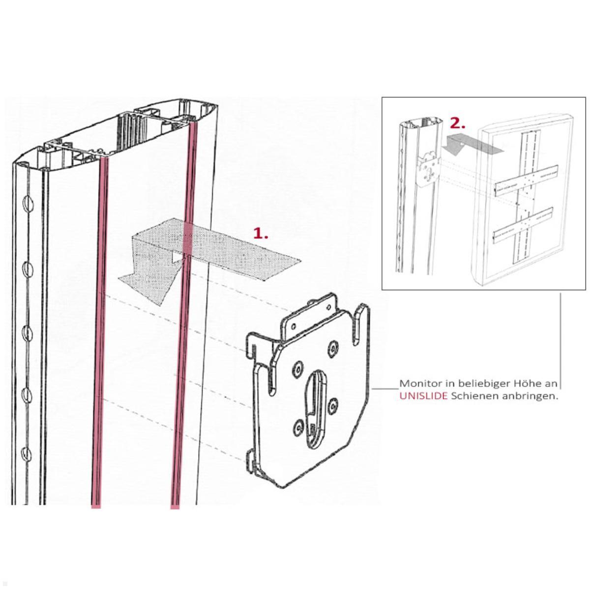 SMS Messekit Set mobiler Monitorständer X FH M 1955 + Transportcase Unislide anbringung