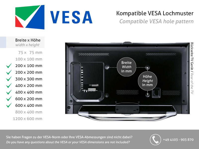 VENSET TS1000B elektrischer Einbau Möbel TV Lift, 1000 mm Hub VESA Halterung