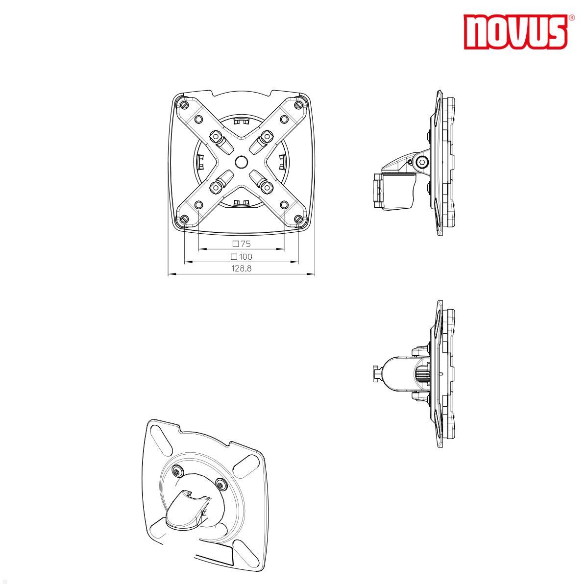 Novus MY fix 2.0 Monitorhalter, anthrazit (911+1019+000) technische Zeichnung