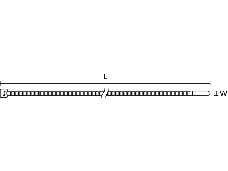 HellermannTyton Kabelbinder Polyamid 6.6 standard T30R (111-03219), Zeichnung