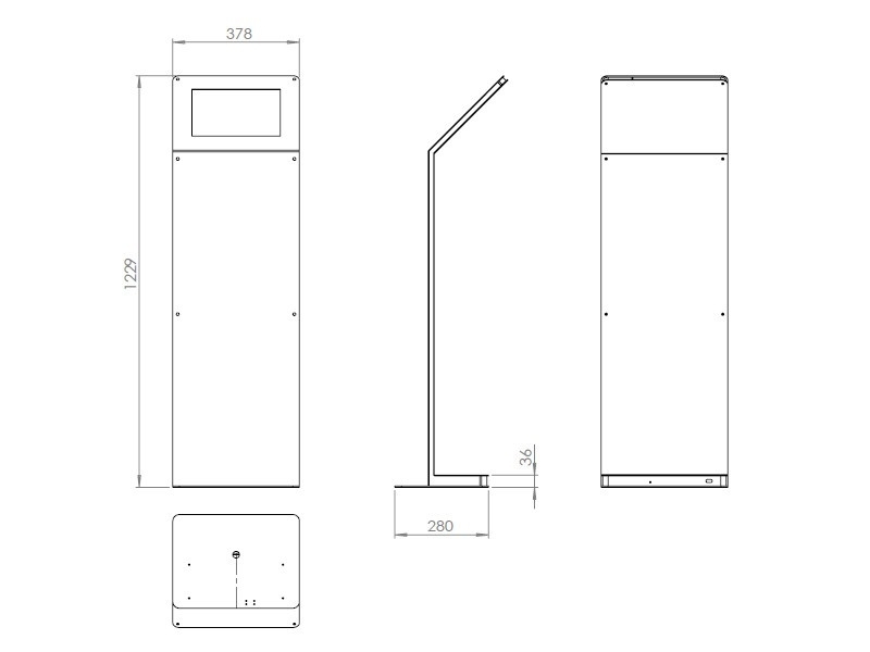 TabLines TBS043 Design Tabletständer quer mit Akku für Apple iPad Pro 12.9 Maße