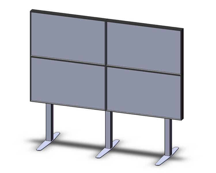 MonLines Videowall Monitor Standfuß 2H x 2V