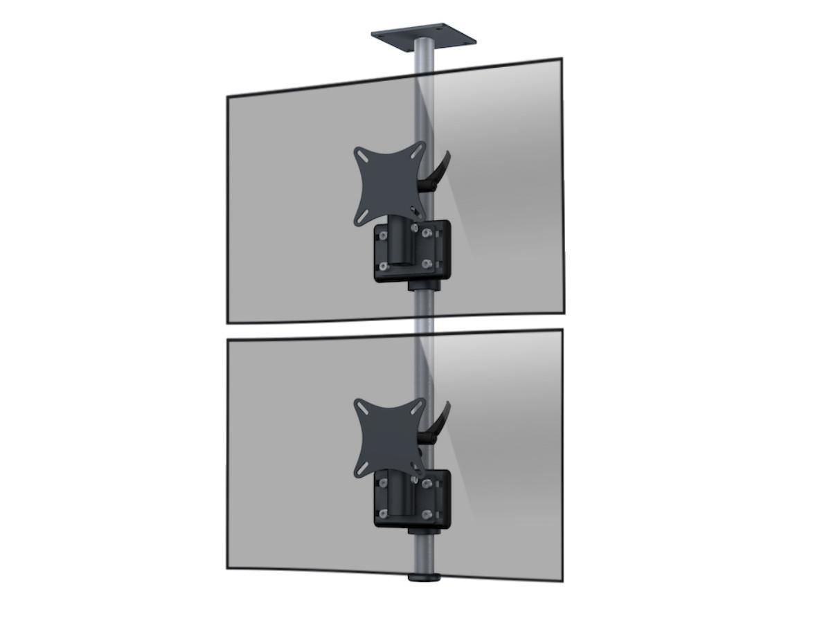 MonLines MDH201B Flat 2-fach vertikal Monitor Deckenhalter 25-30 Zoll, schwarz