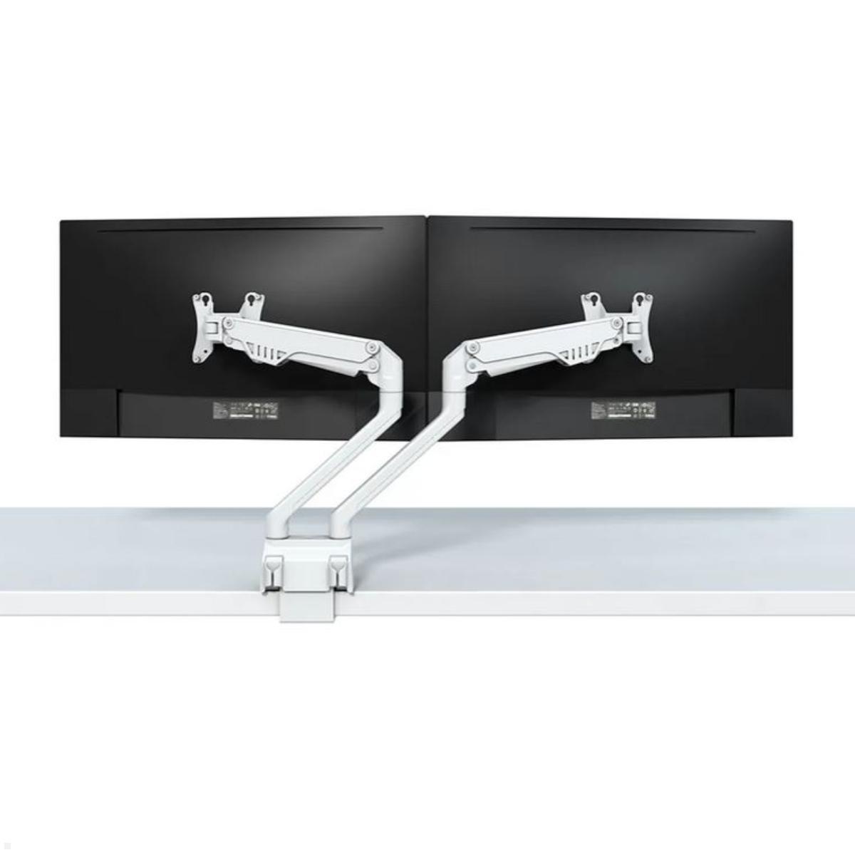 Neomounts FPMA-D750DWHITE2 Monitorhalterung für 2 Monitore bis 32 Zoll, Tischklemme 180° schwenkbar