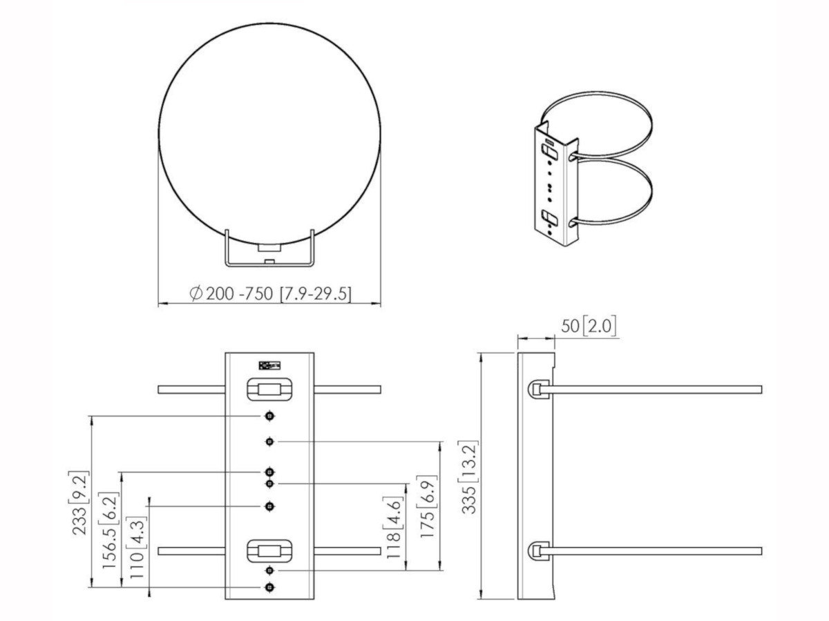 Vogels Connect-it PFA 9145 Säulenklammer Maße