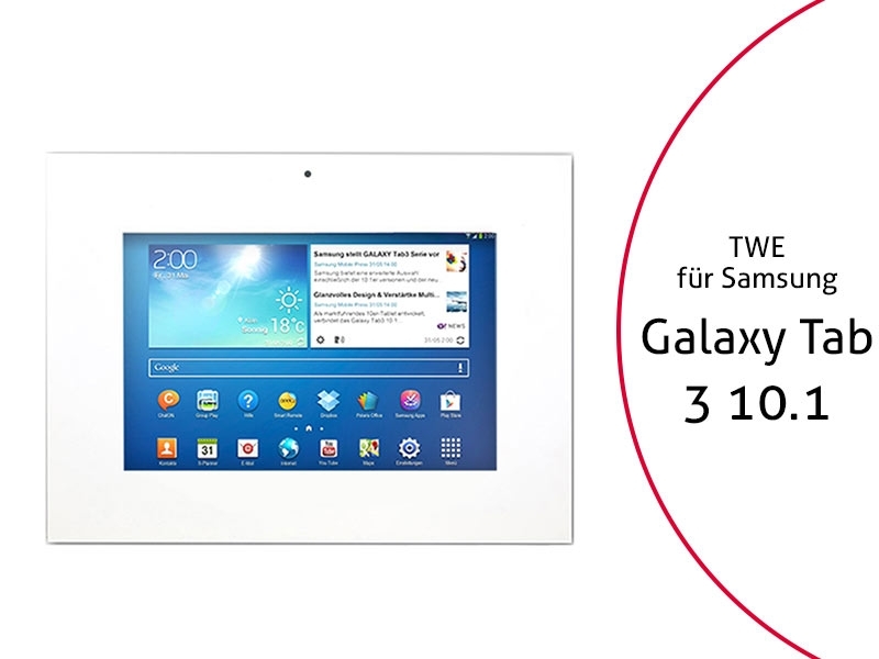 TabLines TWE003W Tablet Wandeinbau für Samsung Tab 3 10.1 DS, weiß