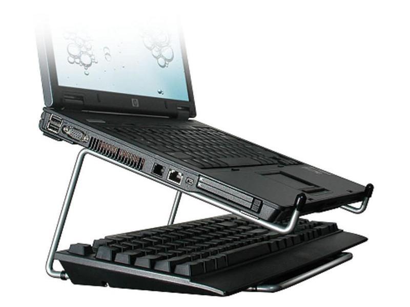 R-Go Steel Office Laptopständer RGOSC020 mit Tastaturablage mit Notebook