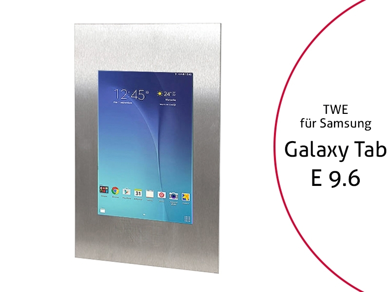 TabLines TWE029E Tablet Wandeinbau für Samsung Tab E 9.6, Edelstahl