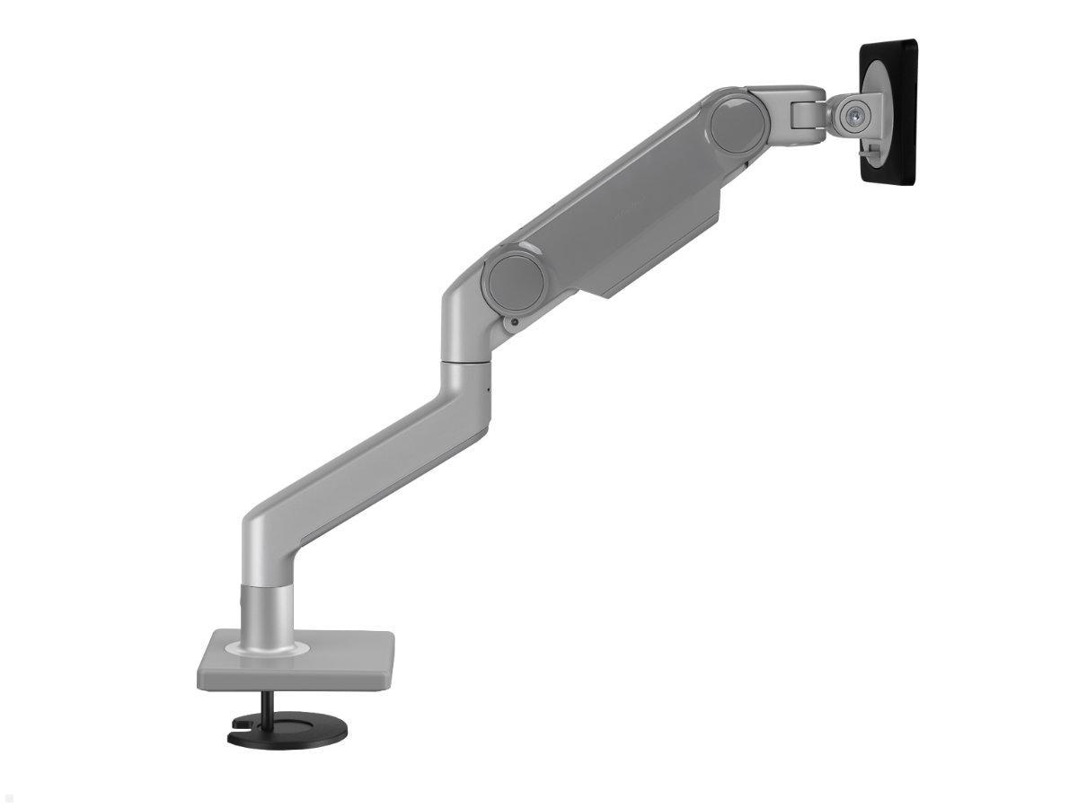 Humanscale M8.1 Monitor Tischhalter Durchschraub, silber, Seitenansicht