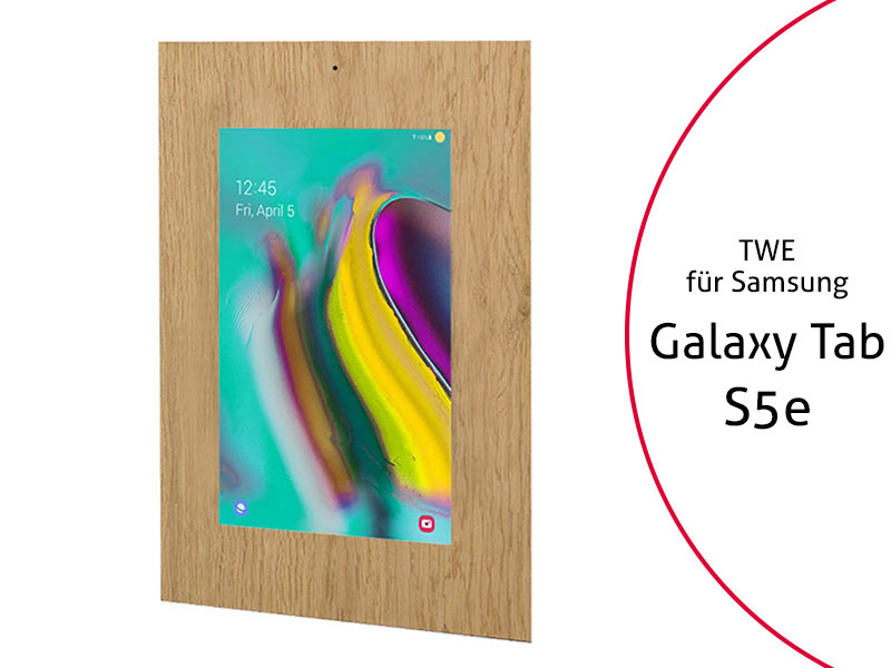 TabLines TWE086O Tablet Wandeinbau für Samsung Tab S5e, DS, Eiche