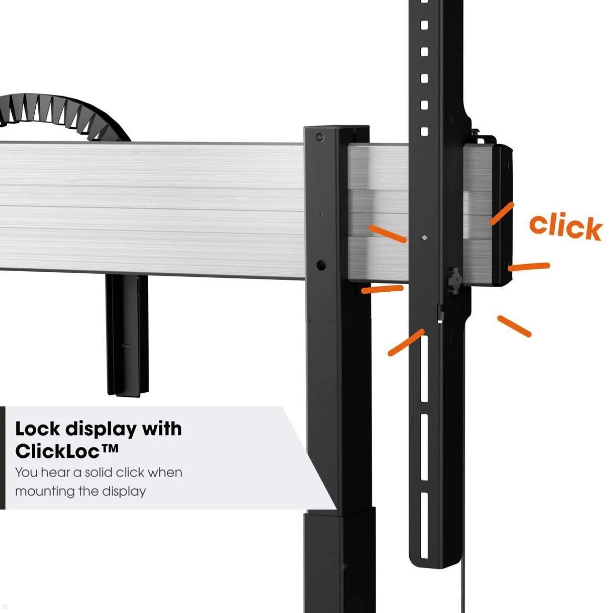 Vogels RISE 5208 mobiler elektrischer TV Ständer, 80 mm/s, Einzelrollen, ClickLoc