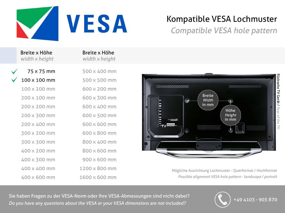 TabLines V042 TBS Adapterplatte VESA-Standard 75x75 - 100x100