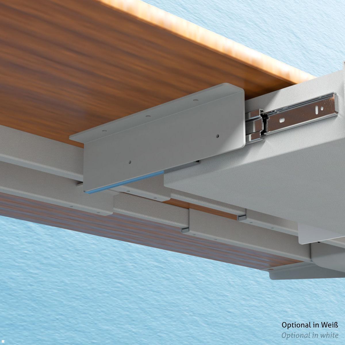 TecLines TUS018S ausziehbare Unterbau Schublade, abschließbar, silber mit Kugelauszug