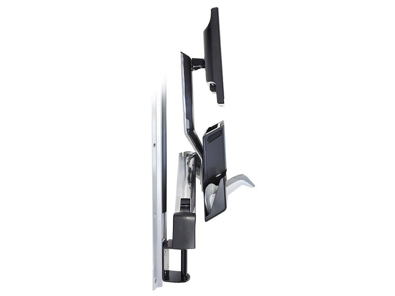 Ergotron StyleView Sit-Stand Combo Ablageflächen-System (45-272-026), flach wegklappbar