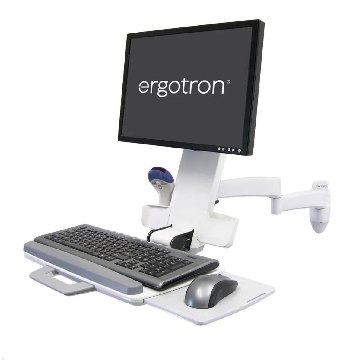 Ergotron Serie 200 Combo schwenkbarer Monitor Wandhalter mit Tastaturablage (45-230-216), weiß