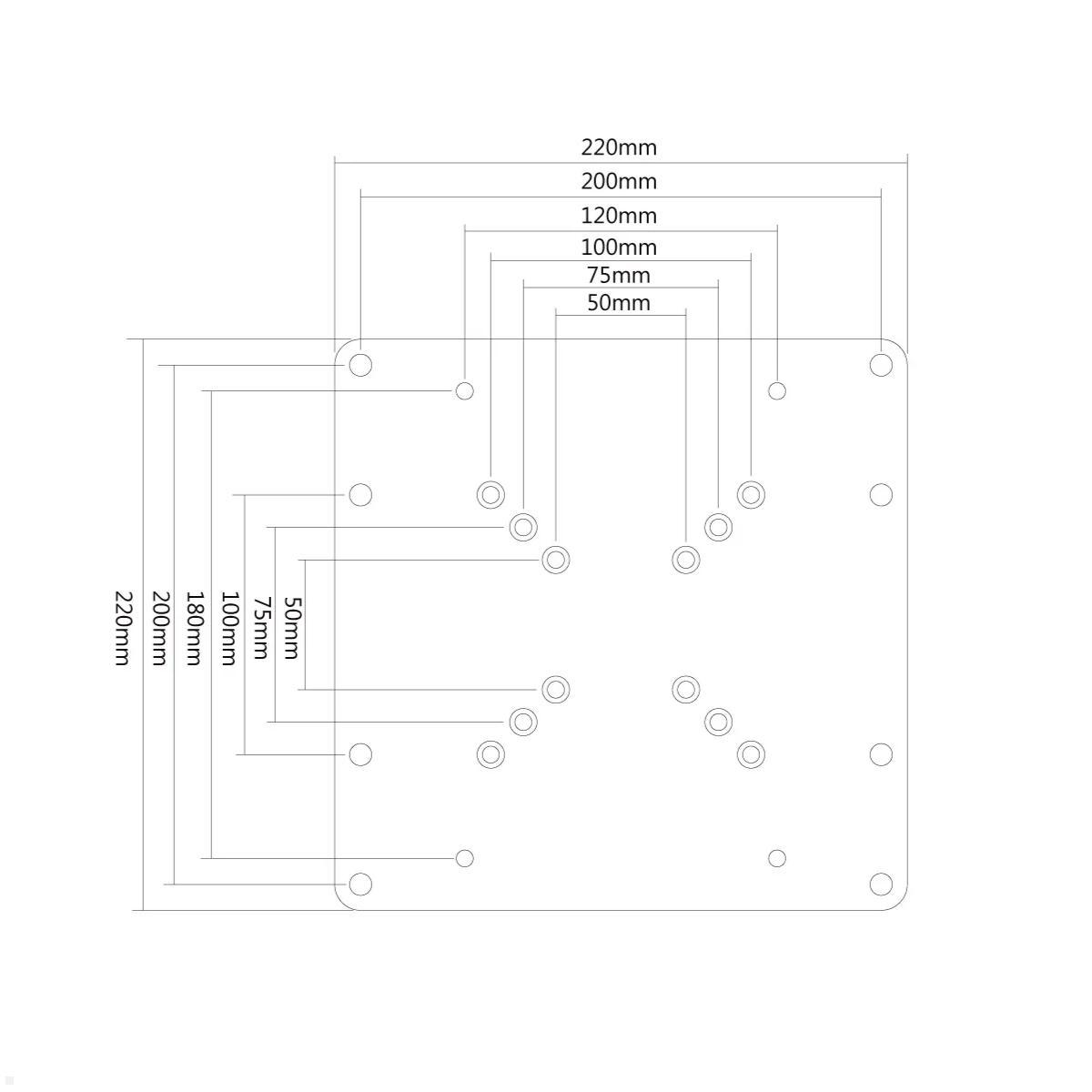 Neomounts FPMA-VESA200 VESA Adapterplatte 200x200mm, Skizze