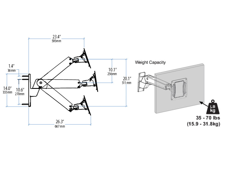 Ergotron 45-304-026 TV Wandhalter Daten