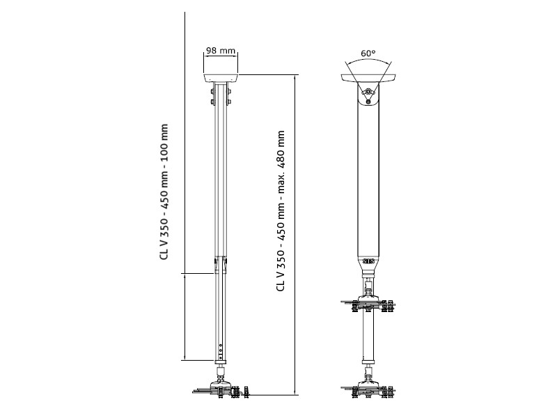 SMS Beamer Deckenhalterung CL V350-450 (AE021020) Deckenabstand