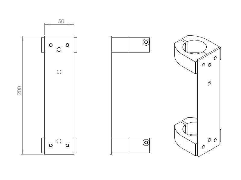 MonLines V023S Adapter für Wall 3225, technische Zeichnung