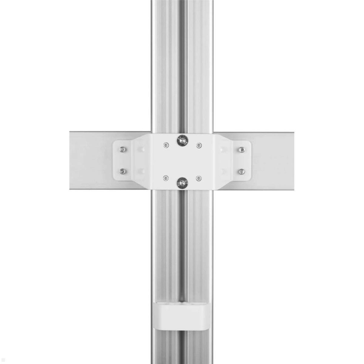 MonLines MTH012 2+2 Monitor Tischhalterung für 4 Monitore, silber Kabelmanagement an der Säule