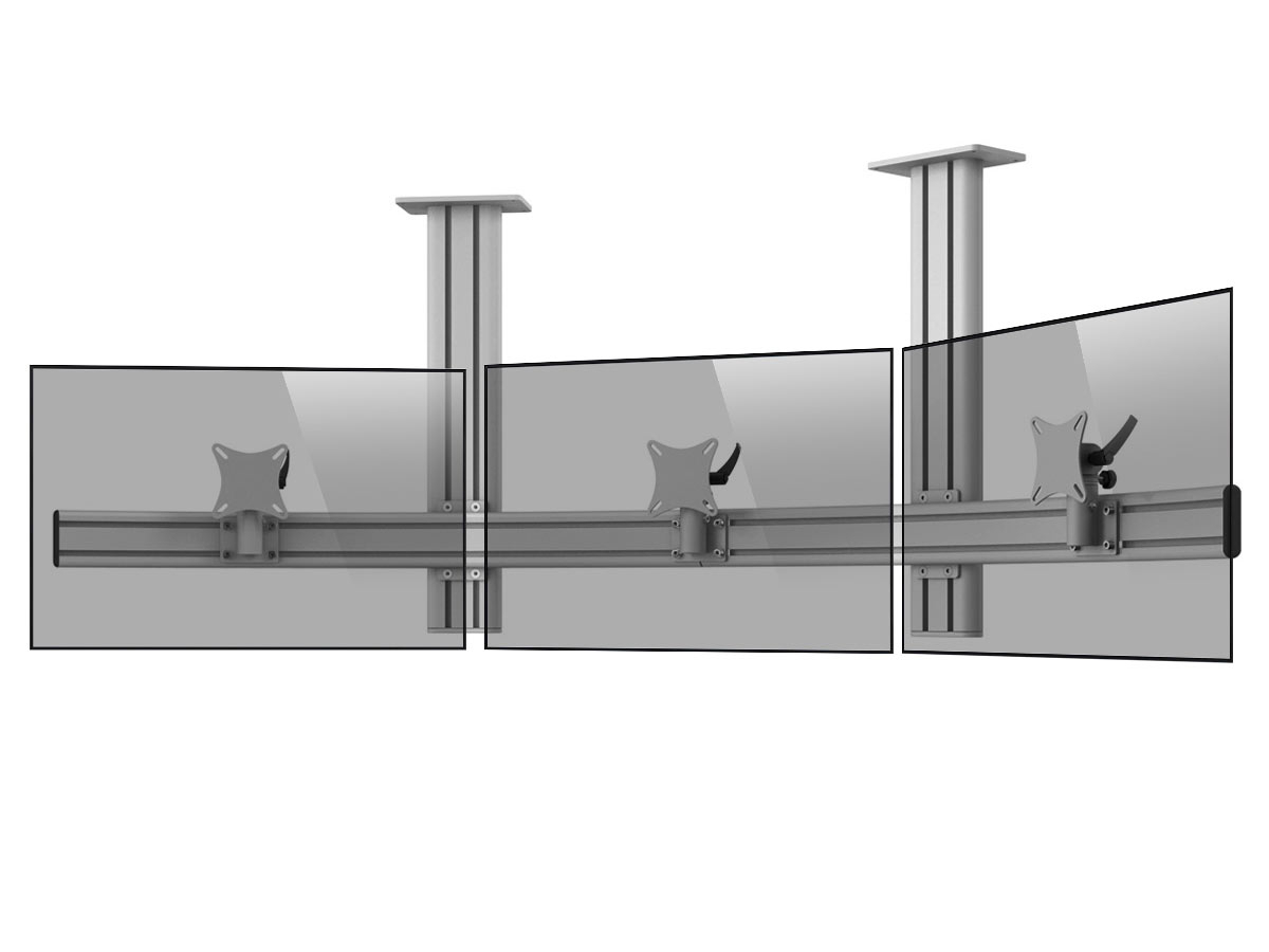 MonLines MDH209G Para 3-fach Monitor Deckenhalter Alu 25-30 Zoll, grau