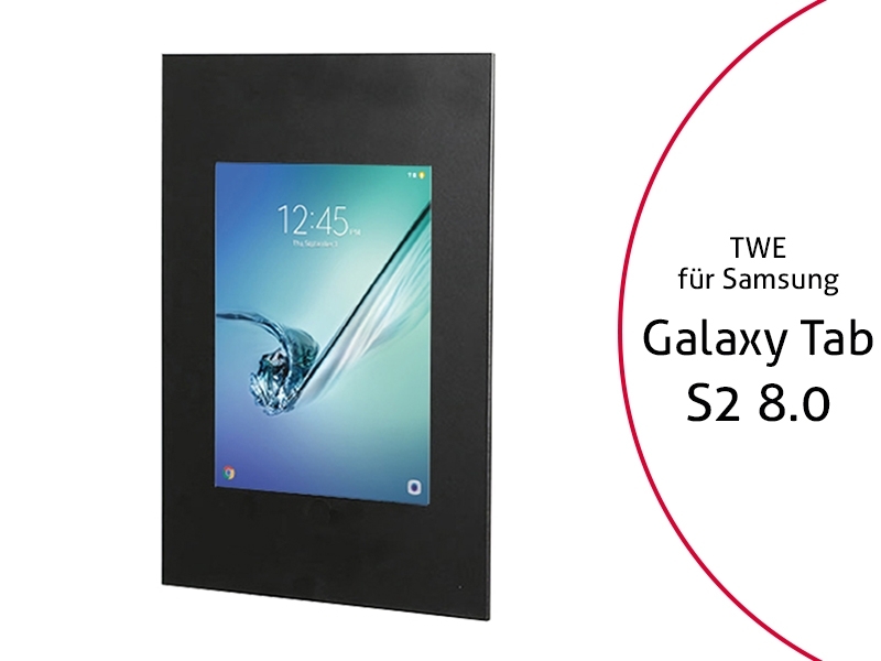 TabLines TWE015B Tablet Wandeinbau für Samsung Tab S2 8.0, Schwarz