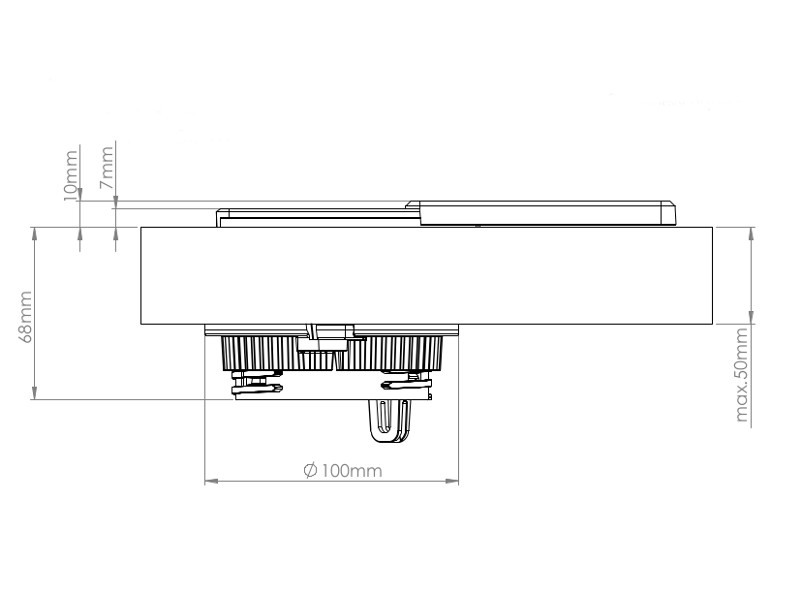 EVOline Square80 Qi-Version 1x Schuko und USB Einbaumaß