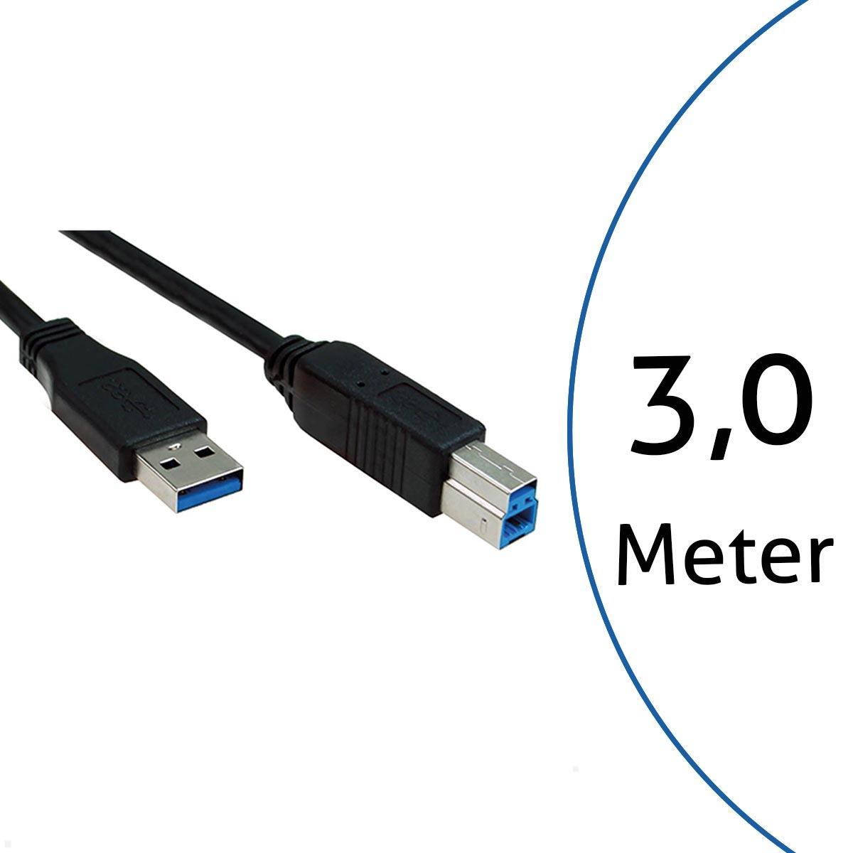 Bachmann USB 3.0 A/B Anschlusskabel 3 m 917.1203