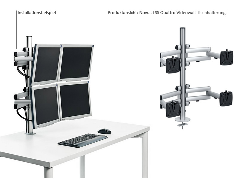 Novus TSS Quattro Video-Wall Tischhalterung für 4 Bildschirme