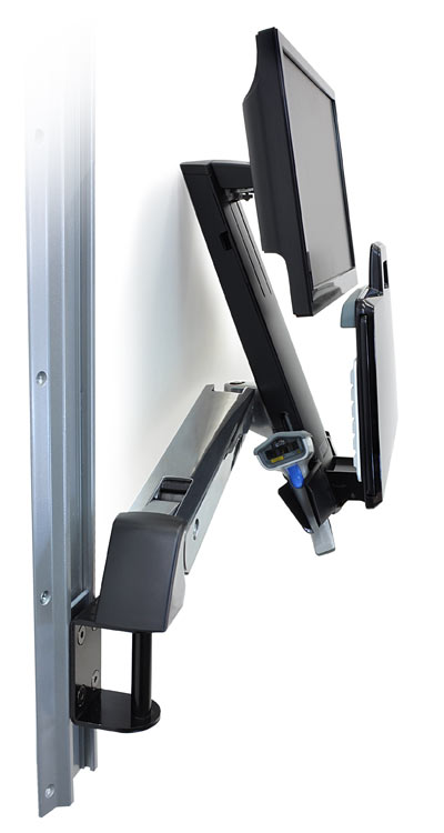 Ergotron StyleView Sit-Stand Combo Monitor Tastatur Wandhalterung (45-266-026), Schwenkbarkeit