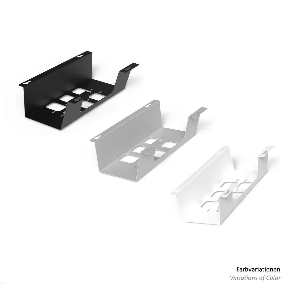 TecLines TKW001S Schreibtisch Kabelwanne horizontal 310 mm, silber Farbvariationen