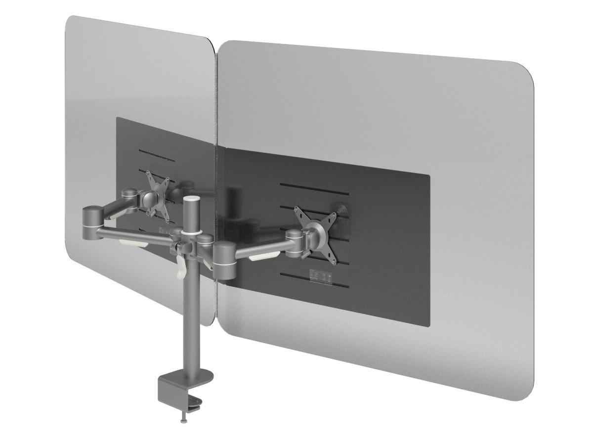 Dataflex Addit Dual Acryl Schutzscheibe / Spuck Schutz an VESA 100x100 (44.320) Rückansicht