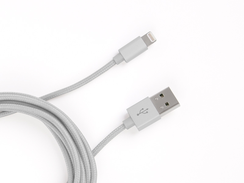 TecLines TUC011S USB Kabel für iPad (Lightning) 2m, silber Stecker