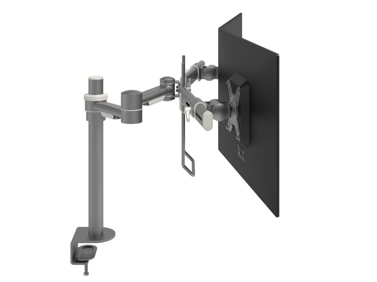 Dataflex Viewmate Dual Monitor Tischhalterung mit Crossbar (52.602), silber, schwenkbar