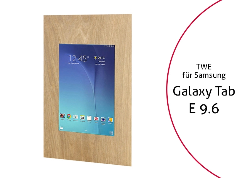 TabLines TWE029O Tablet Wandeinbau für Samsung Tab E 9.6, Eiche