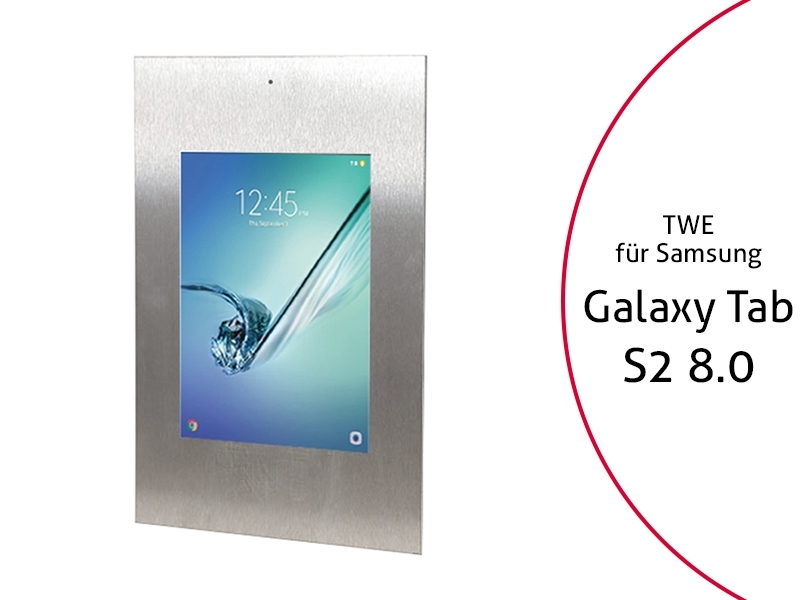 TabLines TWE016E Tablet Wandeinbau für Samsung Tab S2 8.0 DS, Edelstahl