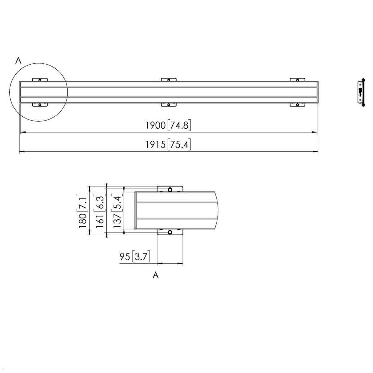 Vogels Connect-it PFB 3419 bis VESA 1850 mm, schwarz, Zeichnung Maße