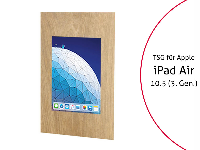 TabLines TWE073O Tablet Wandeinbau für Apple iPad Air 10.5 (3. Gen.), Eiche