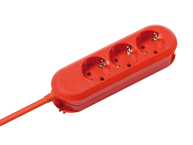 Bachmann SMART 3x Steckdosenleiste Zuleitung 3m 388.371 rot VDE geprüft