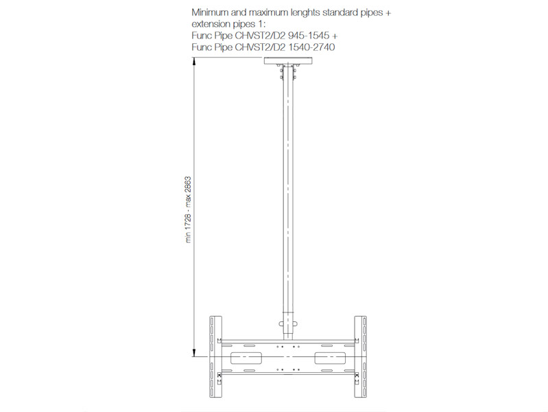 SMS Verlängerung für Func CHVST2/D2 1540-2740mm Zeichnung