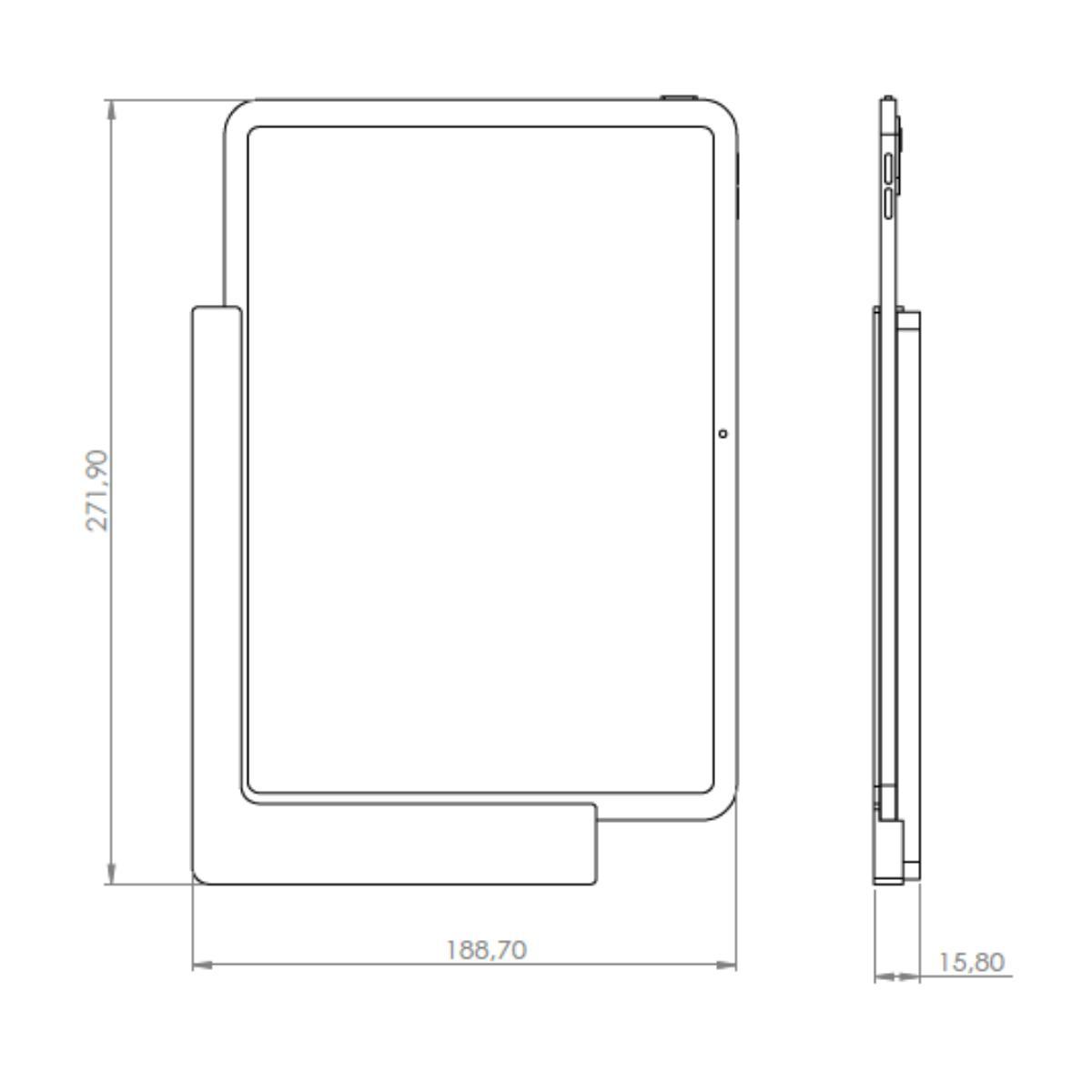 TabLines TWP037B Wandhalterung für Apple iPad Pro 11.0 (M4), Skizze