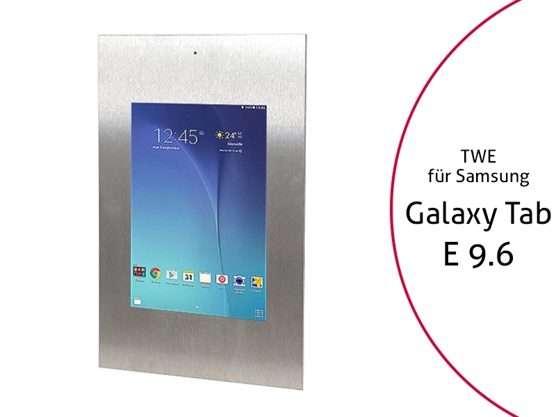 TabLines TWE030E Tablet Wandeinbau für Samsung Tab E 9.6 DS, Edelstahl