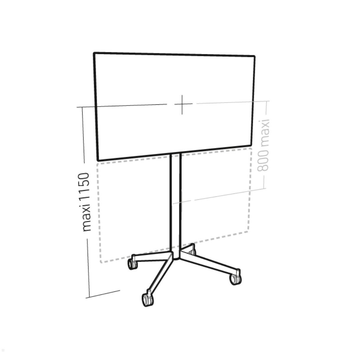 Erard KANA 1400XL mobiler TV Ständer 40-80 Zoll, silber / schwarz, max. Bildschirmhöhe