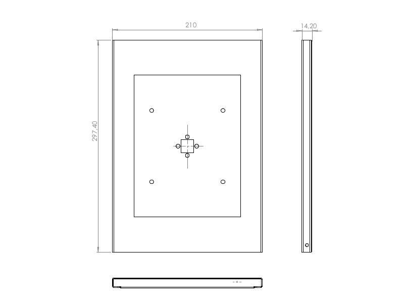 TabLines TSG041E Tablet Schutzgehäuse für Apple iPad 5 (2017), Edelstahl Maße