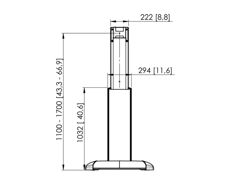 Vogels PFF 2420 Display-Standfuß Zeichnung